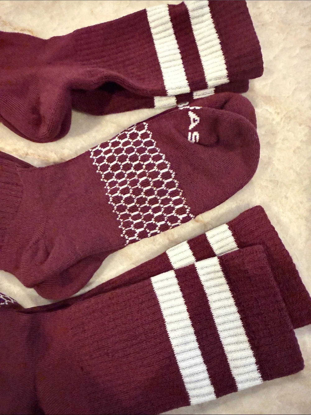 Bombas Maroon Crew Socks  New
